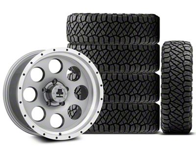 17x9 Mammoth 8 Beadlock & 33in NITTO All-Terrain Ridge Grappler A/T Tire Package; Set of 5 (07-18 Jeep Wrangler JK)