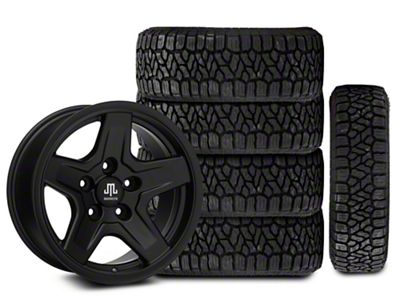 17x9 Mammoth Boulder & 33in Kenda All-Terrain KLEVER A/T2 KR628 Tire Package; Set of 5 (07-18 Jeep Wrangler JK)