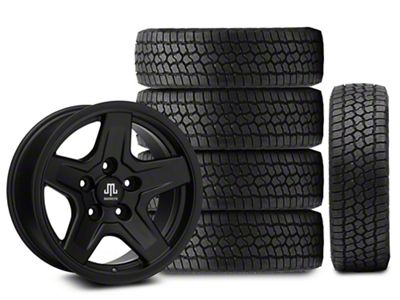 17x9 Mammoth Boulder & 33in Milestar All-Terrain Patagonia AT/R Tire Package; Set of 5 (18-25 Jeep Wrangler JL)