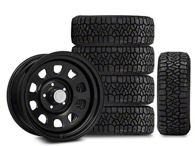 17x9 Mammoth D Window & 33in Kenda All-Terrain KLEVER A/T2 KR628 Tire Package; Set of 5 (07-18 Jeep Wrangler JK)
