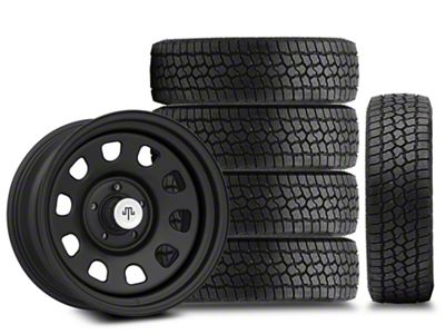 17x9 Mammoth D Window & 33in Milestar All-Terrain Patagonia AT/R Tire Package; Set of 5 (18-25 Jeep Wrangler JL)