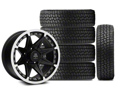 17x9 Mammoth Type 88 & 33in Milestar All-Terrain Patagonia AT/R Tire Package; Set of 5 (07-18 Jeep Wrangler JK)