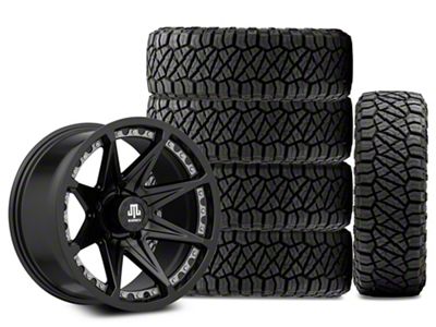 17x9 Mammoth Type 88 & 33in NITTO All-Terrain Ridge Grappler A/T Tire Package; Set of 5 (07-18 Jeep Wrangler JK)