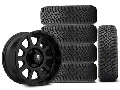 17x9 Mammoth 10 Hole & 33in Atturo All-Terrain Trail Blade X/T Tire Package; Set of 5 (07-18 Jeep Wrangler JK)