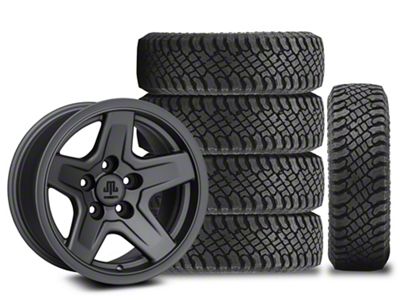 17x9 Mammoth Boulder & 33in Atturo All-Terrain Trail Blade X/T Tire Package; Set of 5 (18-25 Jeep Wrangler JL)