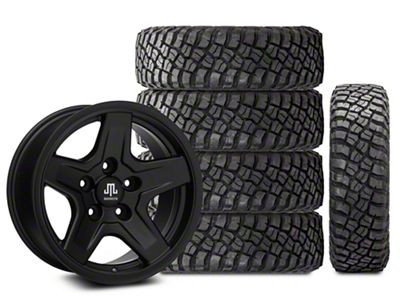 17x9 Mammoth Boulder & 34in BF Goodrich Mud-Terrain T/A KM3 Tire Package; Set of 5 (18-25 Jeep Wrangler JL)
