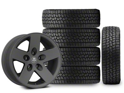 17x9 Mammoth Moab & 33in Milestar All-Terrain Patagonia AT/R Tire Package; Set of 5 (18-25 Jeep Wrangler JL)