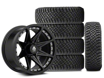 17x9 Mammoth Type 88 & 33in Atturo All-Terrain Trail Blade X/T Tire Package; Set of 5 (07-18 Jeep Wrangler JK)