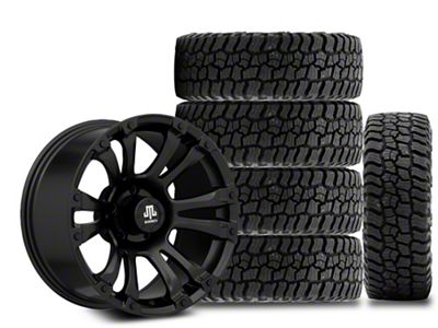18x9 Mammoth Madness & 33in Mickey Thompson All-Terrain Baja Boss Tire Package; Set of 5 (07-18 Jeep Wrangler JK)
