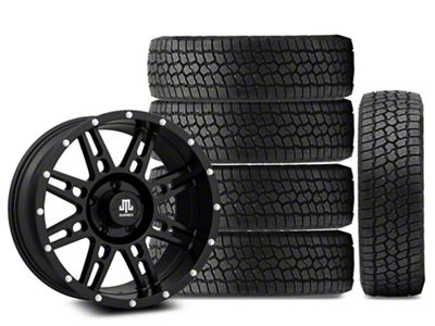 18x9 Mammoth Vader & 33in Milestar All-Terrain Patagonia AT/R Tire Package; Set of 5 (18-25 Jeep Wrangler JL)