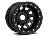 Mammoth D-Window Simulated Beadlock Gloss Black Wheel; 15x10; -44mm Offset (87-95 Jeep Wrangler YJ)