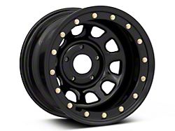 Mammoth D-Window Simulated Beadlock Gloss Black Wheel; 15x10; -44mm Offset (87-95 Jeep Wrangler YJ)