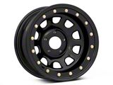 Mammoth D-Window Simulated Beadlock Gloss Black Wheel; 15x8; -19mm Offset (87-95 Jeep Wrangler YJ)