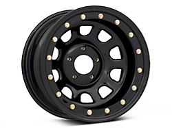 Mammoth D-Window Simulated Beadlock Gloss Black Wheel; 15x8; -19mm Offset (87-95 Jeep Wrangler YJ)