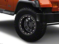 Mammoth D-Window Simulated Beadlock Gloss Black Wheel; 15x8; -19mm Offset (87-95 Jeep Wrangler YJ)