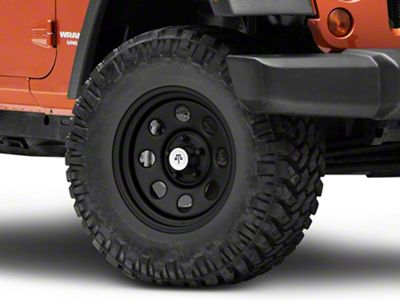 Mammoth 8 Steel Matte Black Wheel; 17x9; -6mm Offset (07-18 Jeep Wrangler JK)