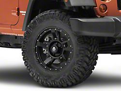 Mammoth Cliff Hanger Matte Black Wheel; 18x9; -6mm Offset (07-18 Jeep Wrangler JK)