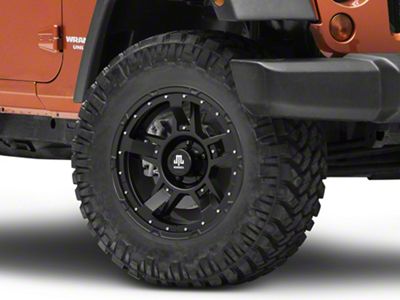 Mammoth Cliff Hanger Matte Black Wheel; 18x9; -6mm Offset (07-18 Jeep Wrangler JK)