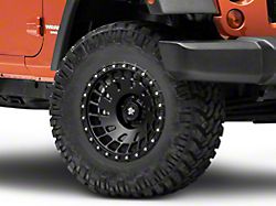 Mammoth Flow Satin Black Wheel; 17x8.5; -6mm Offset (07-18 Jeep Wrangler JK)
