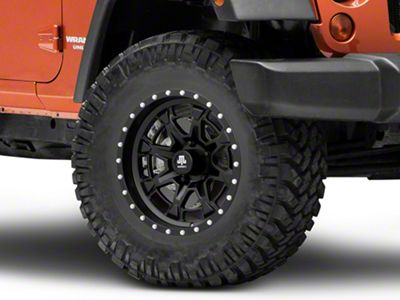 Mammoth Split 16 Beadlock Satin Black Wheel; 17x9; -6mm Offset (07-18 Jeep Wrangler JK)