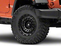 Mammoth Turbine Satin Black Wheel; 17x8.5; -6mm Offset (07-18 Jeep Wrangler JK)