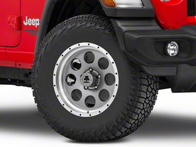 Mammoth 8 Aluminum Simulated Beadlock Anthracite Wheel; 17x9; -6mm Offset (18-25 Jeep Wrangler JL)