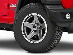 Mammoth Boulder Simulated Beadlock Style Charcoal Wheel; 17x9; -6mm Offset (18-25 Jeep Wrangler JL)