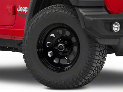 Mammoth D Window Black Steel Wheel; 17x9; -6mm Offset (18-25 Jeep Wrangler JL)