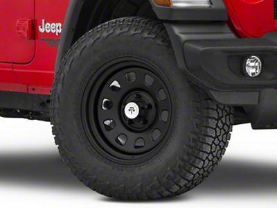 Mammoth D Window Matte Black Steel Wheel; 17x9; -6mm Offset (18-25 Jeep Wrangler JL)
