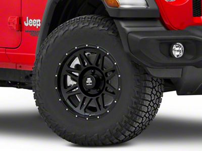 Mammoth Split 8 Simulated Beadlock Matte Black Wheel; 17x9; -6mm Offset (18-25 Jeep Wrangler JL)