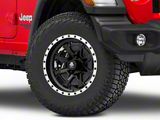 Mammoth Split 16 Beadlock Satin Black with Polished Lip Wheel; 17x9; -6mm Offset (18-25 Jeep Wrangler JL)