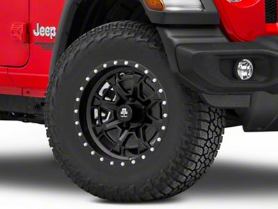 Mammoth Split 16 Beadlock Satin Black Wheel; 17x9; -6mm Offset (18-25 Jeep Wrangler JL)
