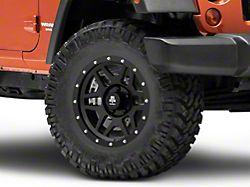 Mammoth Split 6 Simulated Beadlock Matte Black Wheel; 17x9; -6mm Offset (07-18 Jeep Wrangler JK)