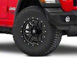 Mammoth Split 6 Simulated Beadlock Matte Black Wheel; 17x9; -6mm Offset (18-25 Jeep Wrangler JL)