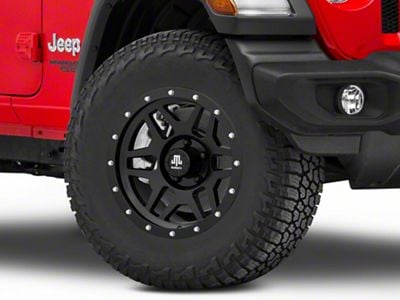 Mammoth Split 6 Simulated Beadlock Matte Black Wheel; 17x9; -6mm Offset (18-25 Jeep Wrangler JL)