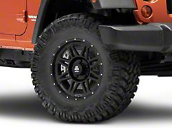 Mammoth Split 8 Simulated Beadlock Matte Black Wheel; 17x8 (07-18 Jeep Wrangler JK)