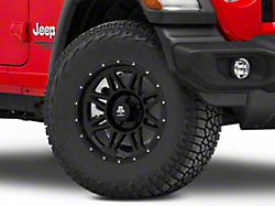 Mammoth Split 8 Simulated Beadlock Matte Black Wheel; 17x8; -6mm Offset (18-26 Jeep Wrangler JL)