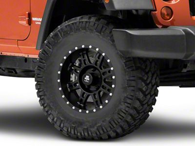 Mammoth Split 8 Beadlock Satin Black Wheel; 16x8; 0mm Offset (07-18 Jeep Wrangler JK)