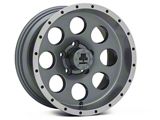 Mammoth 8 Simulated Beadlock Style Anthracite Wheel; 15x8; -19mm Offset (87-95 Jeep Wrangler YJ)
