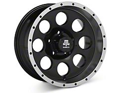 Mammoth 8 Simulated Beadlock Style Black Wheel; 15x8; -19mm Offset (87-95 Jeep Wrangler YJ)