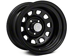 Mammoth D Window Black Steel Wheel; 15x10; -45mm Offset (87-95 Jeep Wrangler YJ)