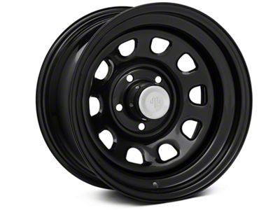 Mammoth D Window Black Steel Wheel; 15x8; -19mm Offset (87-95 Jeep Wrangler YJ)