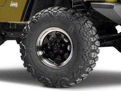 Mammoth 8 Black Wheel; 15x8; -19mm Offset (97-06 Jeep Wrangler TJ)