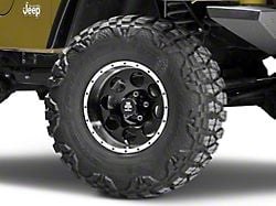 Mammoth 8 Simulated Beadlock Style Black Wheel; 15x8; -19mm Offset (97-06 Jeep Wrangler TJ)