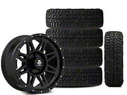 Mammoth 17x8 Mammoth Split 8 & 33in Milestar All-Terrain Patagonia AT/R Tire Package; Set of 5 (18-26 Jeep Wrangler JL)