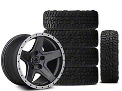 Mammoth 17x9 Mammoth Boulder Beadlock Style & 34in Kenda All-Terrain KLEVER A/T2 KR628 Tire Package; Set of 5 (07-18 Jeep Wrangler JK)