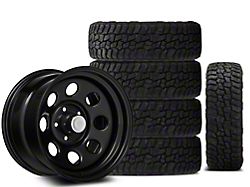 Mammoth 17x9 Mammoth 8 & 33in Milestar All-Terrain Patagonia AT/R Tire Package; Set of 5 (07-18 Jeep Wrangler JK)