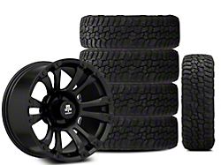 Mammoth 18x9 Mammoth Madness & 35in Milestar All-Terrain Patagonia AT/R Tire Package; Set of 5 (07-18 Jeep Wrangler JK)