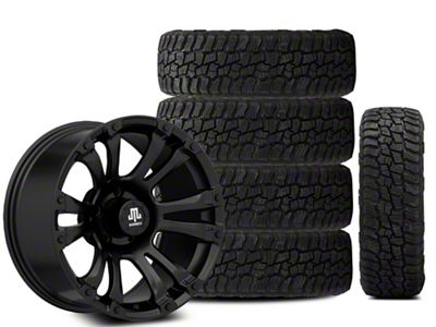 Mammoth 18x9 Mammoth Madness & 35in Milestar All-Terrain Patagonia AT/R Tire Package; Set of 5 (07-18 Jeep Wrangler JK)