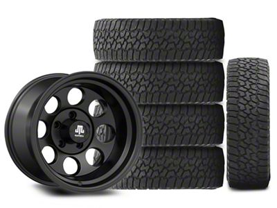 15x10 Mammoth 8 Wheel & 33in Falken All-Terrain Wildpeak A/T3W Tire Package; Set of 5 (97-06 Jeep Wrangler TJ)